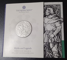 2024 Robin Hood Myths and Legends UK £5 BU Coin Royal Mint Pack