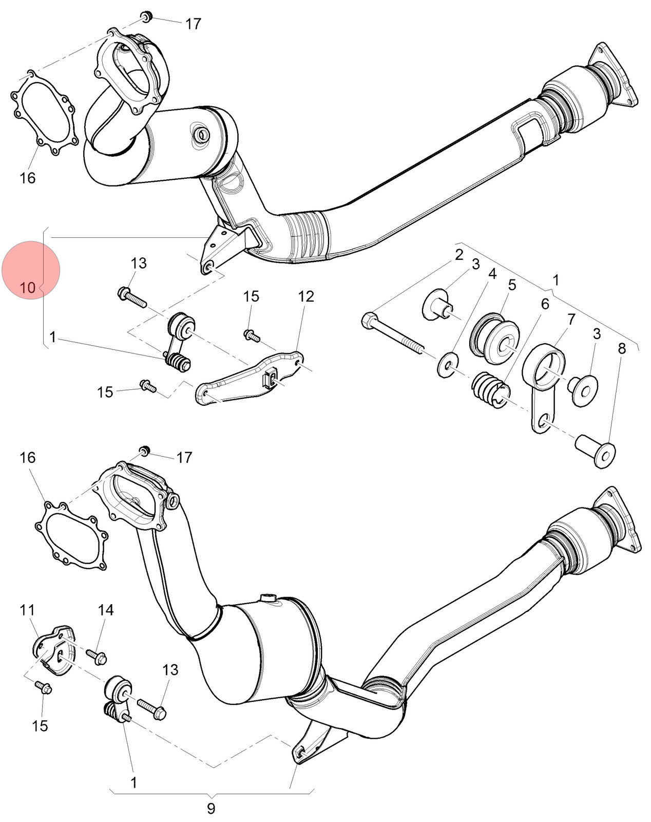 Bentley Continental GT Supersport 2017-2019 Right Catalytic converter