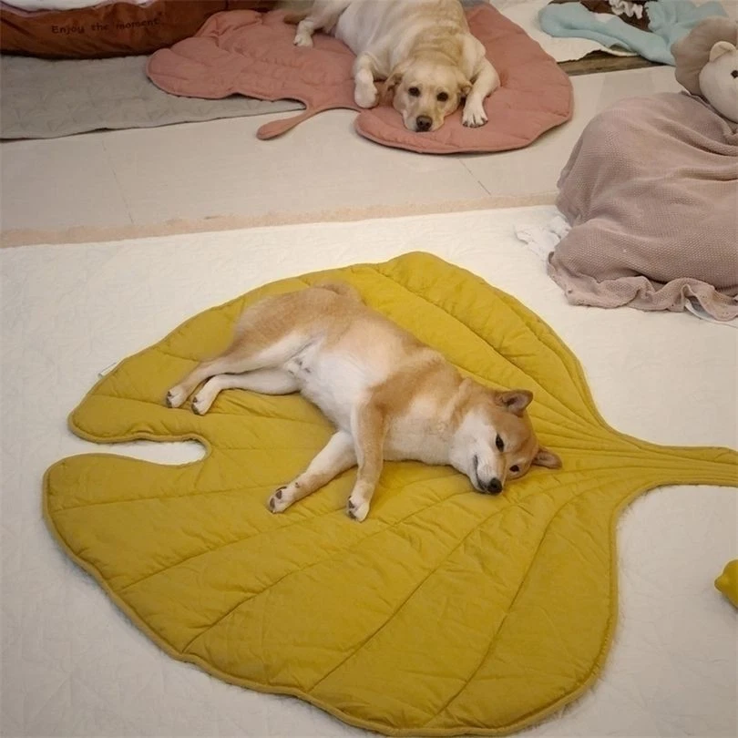 Dog Cooling Leaf Mat Summer Pad Mat For Dogs Cat Blanket Sofa Breathable Pet