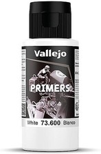 Vallejo White Primer 60ml Bottle - Hobby and Model Acrylic Paint - 73600