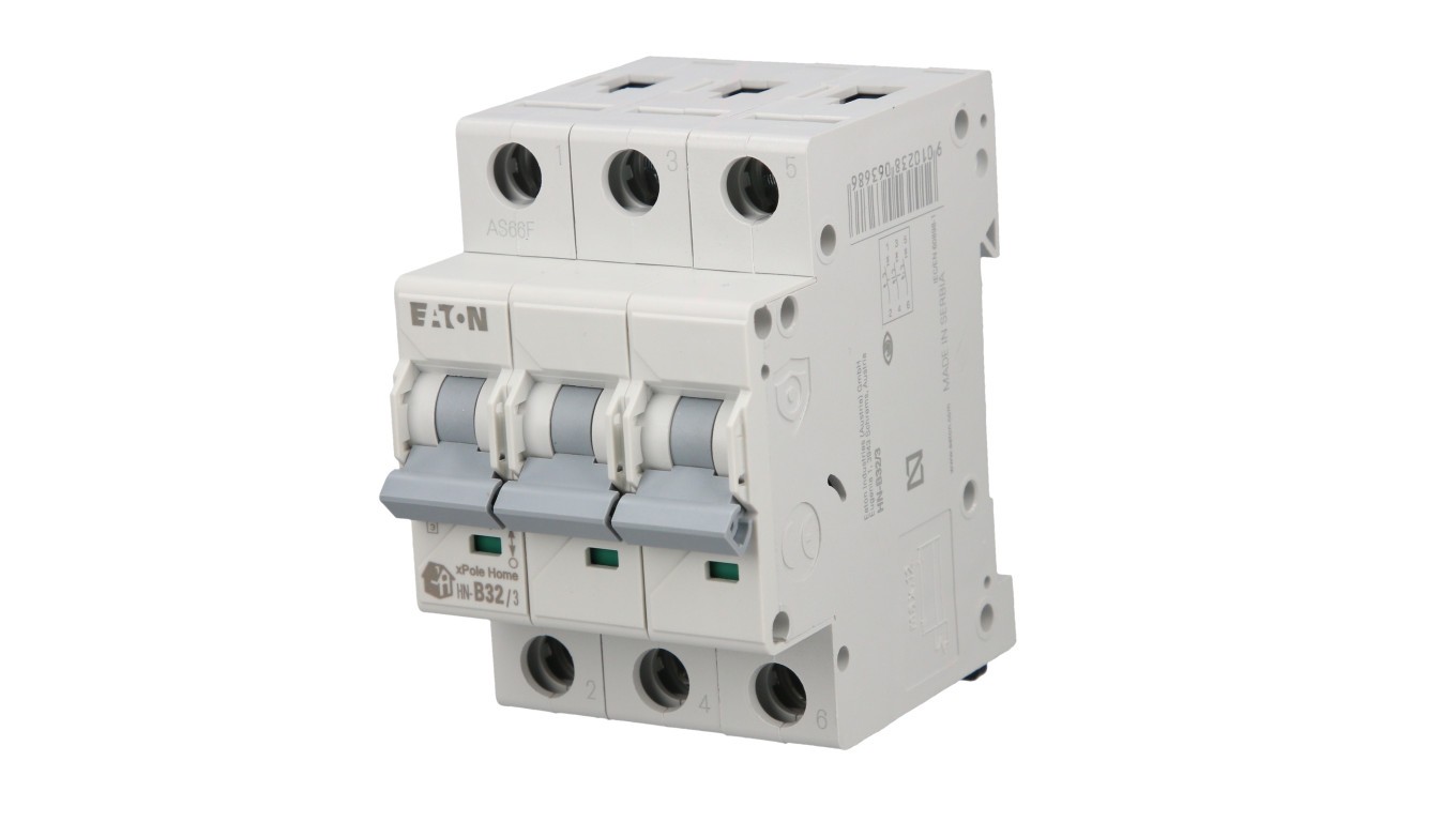3P B 32A Overcurrent Switch 6kA AC xPole Home HN-B32/3 194884