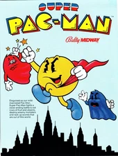 1982 Super Pac-Man Arcade Flyer Bally Midway Vintage Ephemera