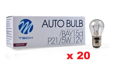 20x Glühlampe M-TECH P21/5W BAY15d 21/5W CLEAR 12V - M-TECH Z15