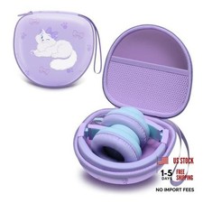 Kids Headphones Case Compatible with iClever HS19 / BTH12 / White Cat Purple