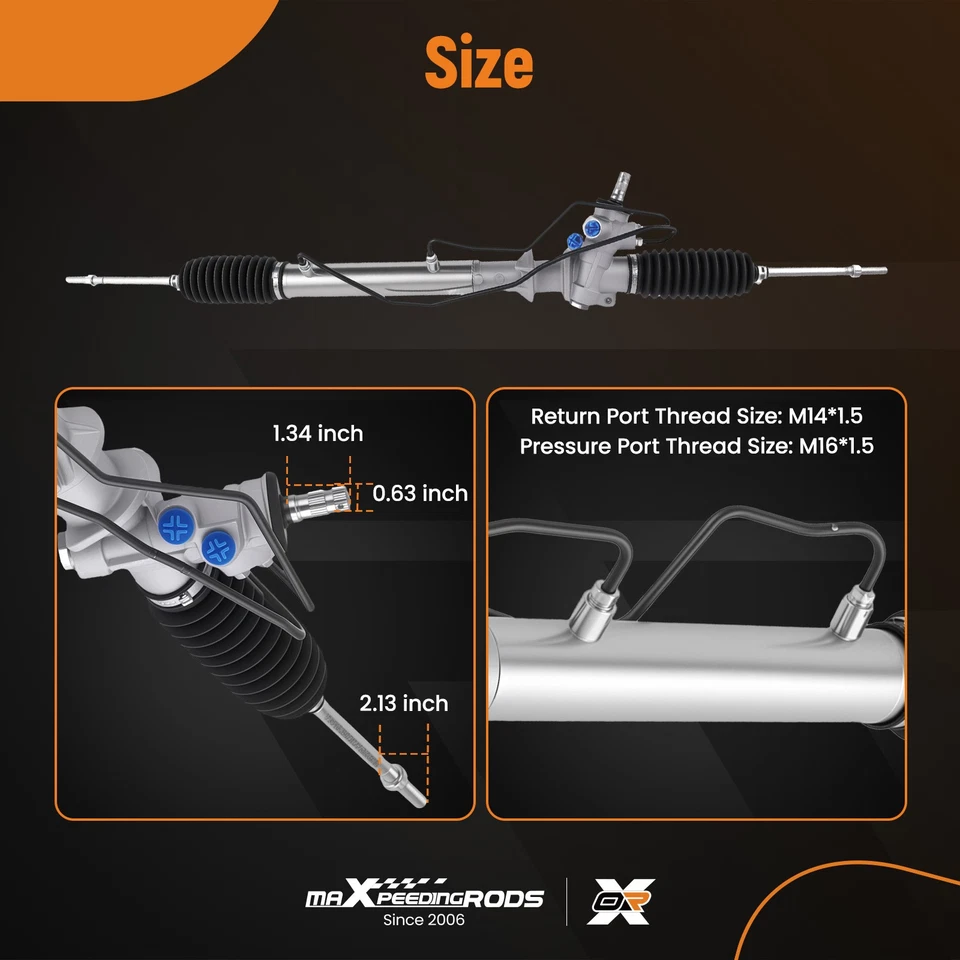 Estante de dirección y piñón para Nissan Sentra con dirección asistida hidráulica 1995-1999 Foto 4 de 4