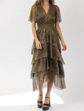 Dress Forum Midnight Metallic Midi Dress Size S