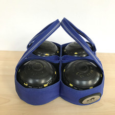 Almark Clubmaster Bowls Size 3 Heavy Set of 4 in Emsmorn Carrier Lawn Indoor