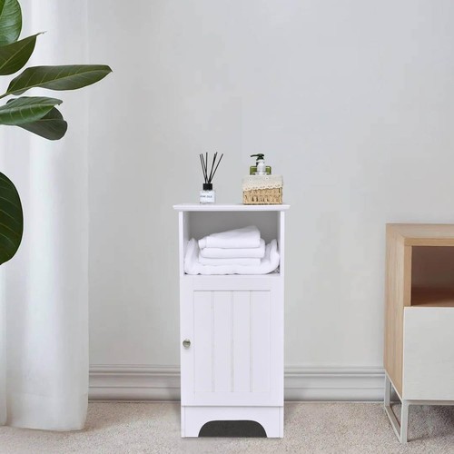 Bathroom Storage Cabinet, Compact Wooden Single Door Floor Cabinet with Adjus... - Picture 7 of 7