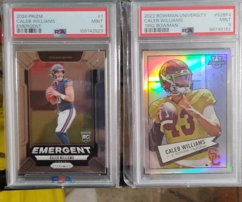 Caleb Williams Emergent Rc, 2022 Bowman University 1952 Psa 9
