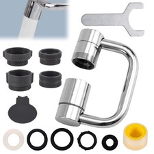 Universal Sink Faucet Extender, 1080 -1440 Rotatable Aerator Extension with ...