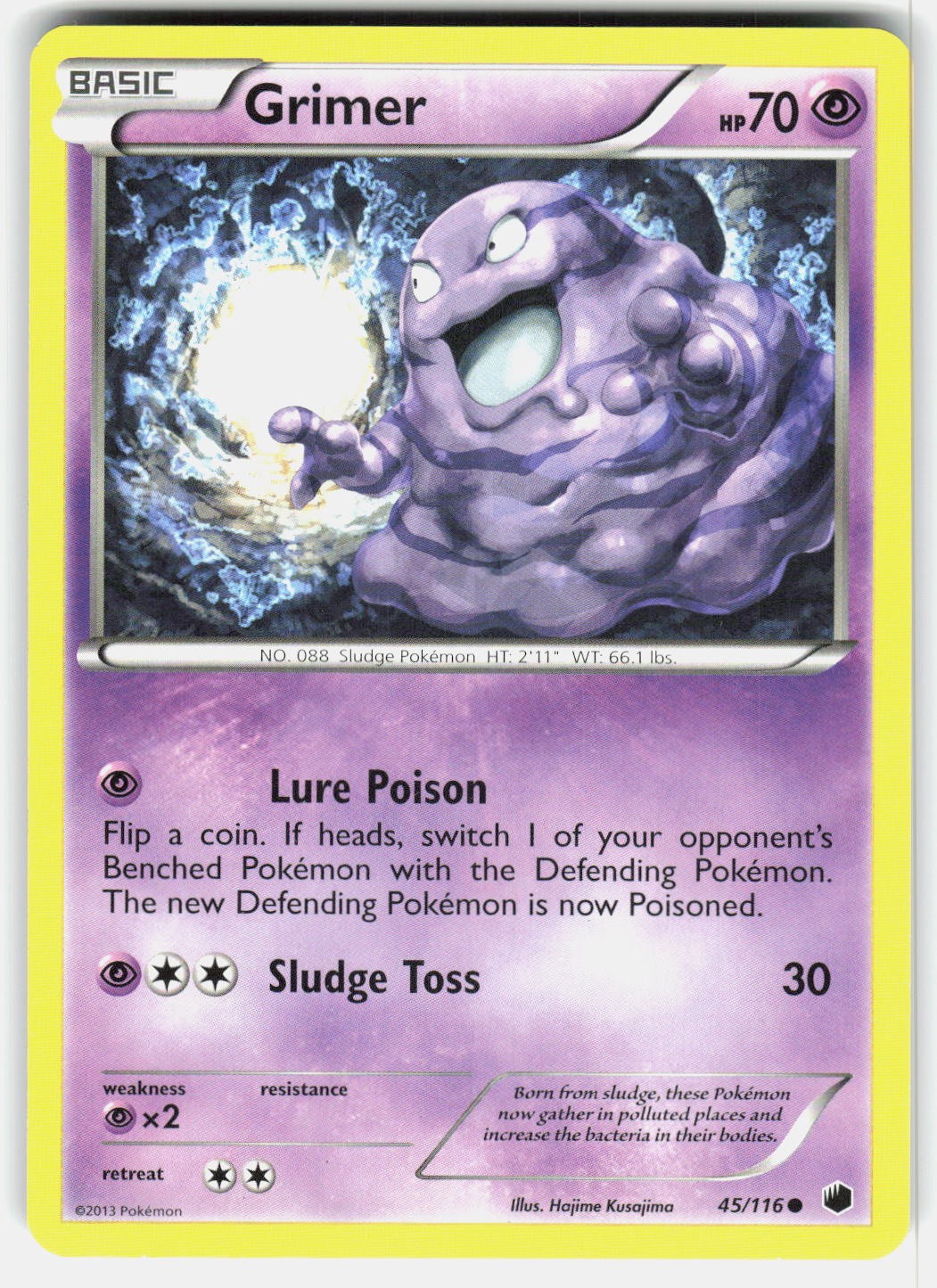 Grimer 45/116 Common Plasma Freeze Pokemon Lightly Played