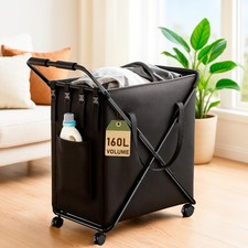 Laundry basket with Wheels 43 Gal 160L, Large Tall Rolling Laundry Hamper, M...