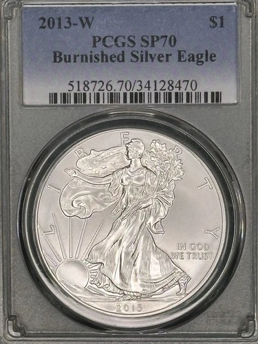 SP70 2013-W Burnished Silver Eagle Annual Set PCGS Blue Label