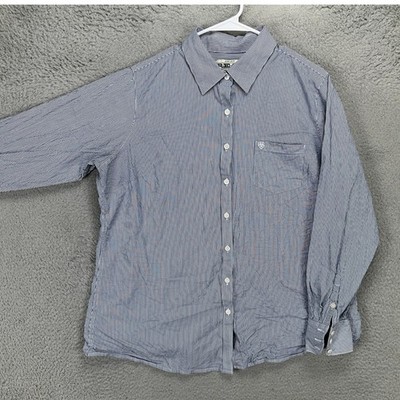 Ariat REAL Womens Western Shirt 1X Plus Blue White Stripes Button Up Stretch