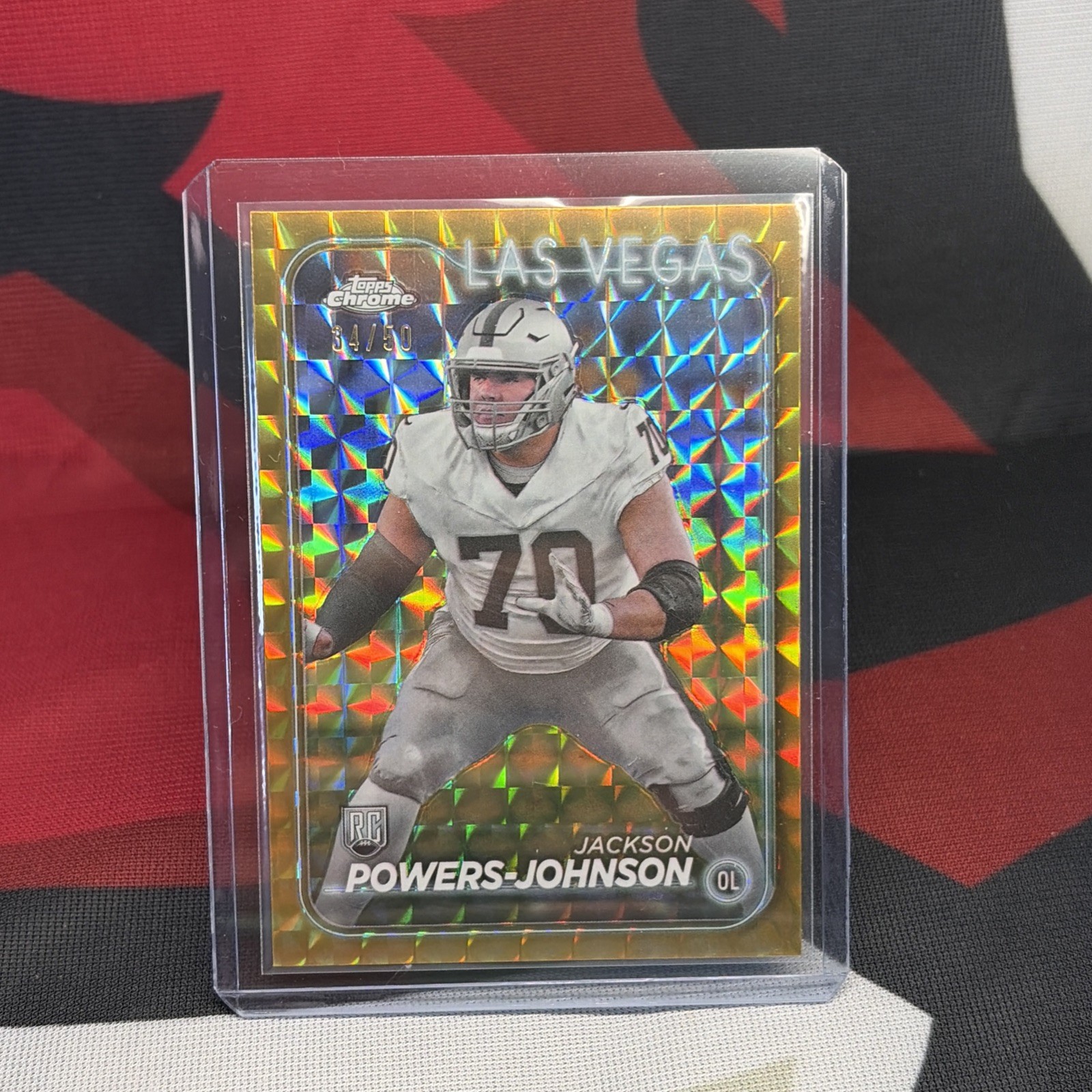 2024 Topps Chrome - Rookies Jackson Powers-Johnson #294 Gold Geometric /50 (RC)