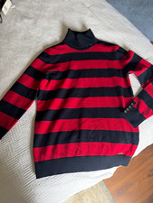 Tommy Hilfiger Mock Neck Striped Knit Pullove...
