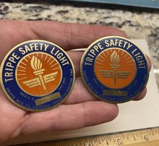 2 Trippe Safety Light Badges Emblems Advertising Automobile Hot Rod