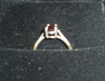 925 Sterling Silber Ring 7x5 mm Mosambik roter Granat Edelstein Schmuck NEU