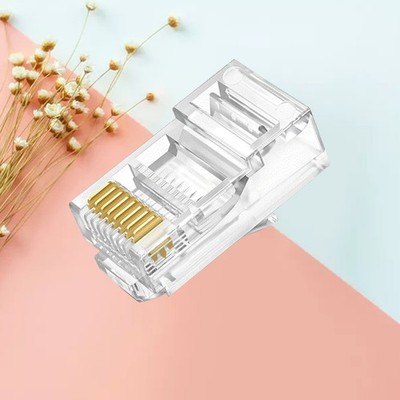 100 PCs Cat6 Network Cable LAN Crimp -Stecker plattierte Enden Stecker