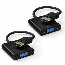 2 PCS 1080P DP DisplayPort Male To VGA Female Cable Adapter Converter Laptop