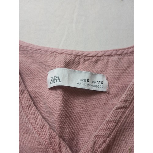 Zara Girls Romper Jumper Button Up Pink Pockets short sleeve Kids size 6 - Picture 2 of 3