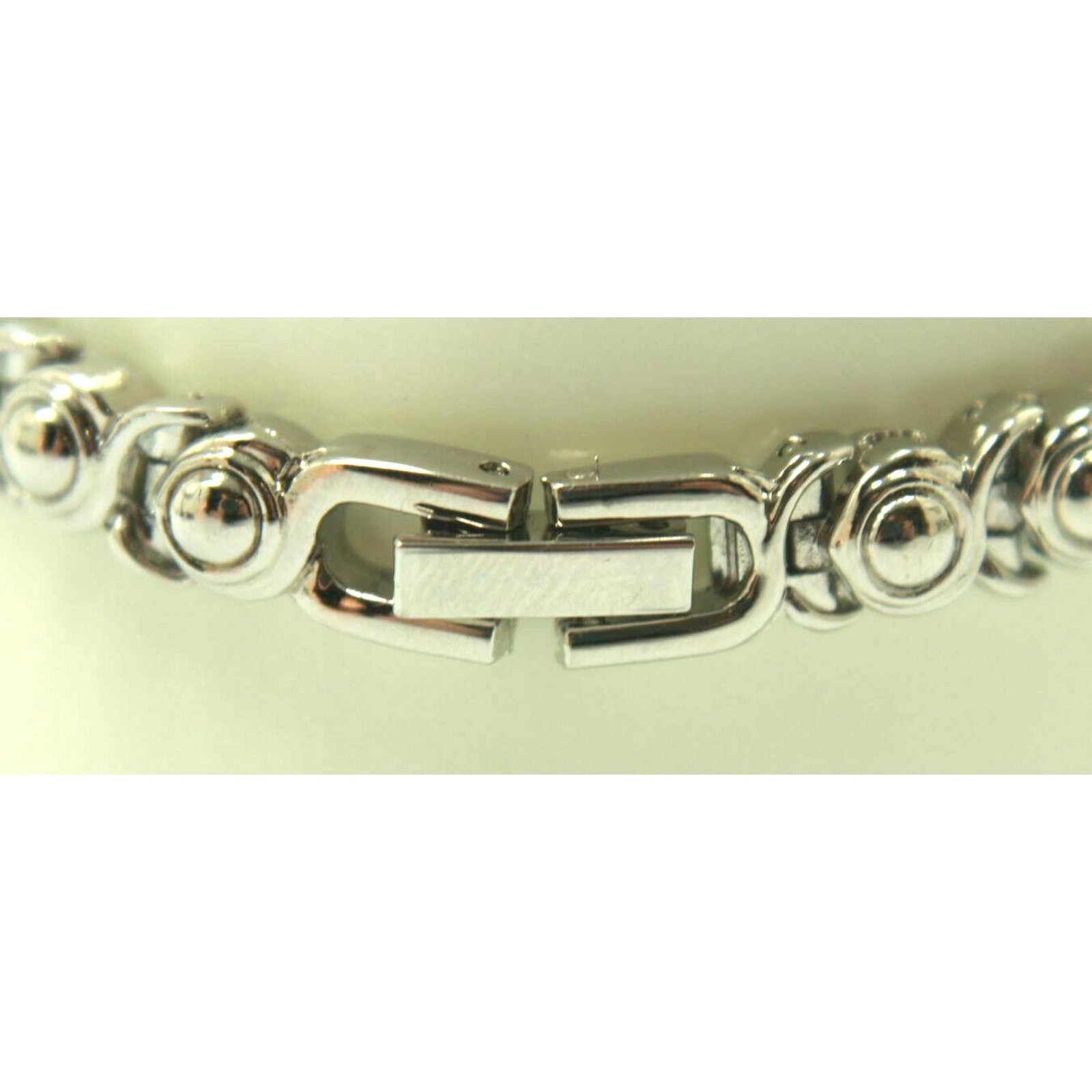 Silvertone Multi Colored Rhinestone Link Bracelet… - image 5