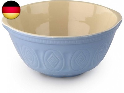 Tala Traditionelle Keramik-Rührschüssel, Steingut, Blau/Creme