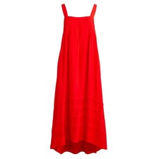J.Crew Drapey Vintage Red Pintuck Midi Dress Size S