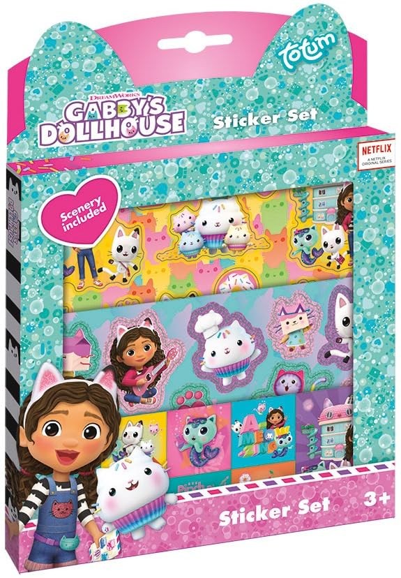 Totum Gabbys Dollhouse Stickerset, Includes Sticker Sheets and Scenery