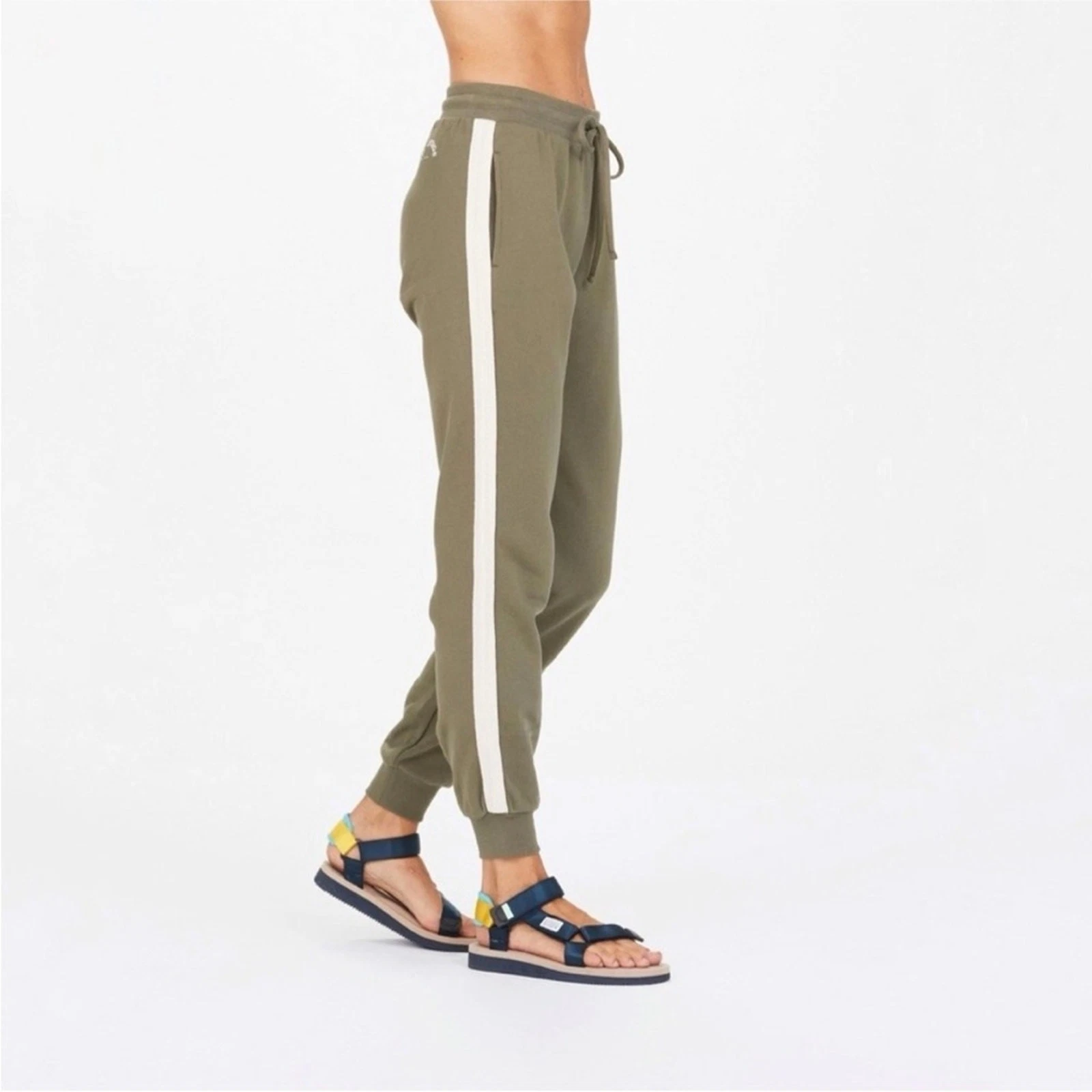 THE UPSIDE x ANTHROPOLOGIE Jewel Long Island Track Pant Jogger Olive Night Sz XS