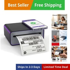 4x6 Thermal Shipping Label Printer - Wireless Bluetooth, Rechargeable Battery...