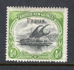 Papua 1907 ½p Small Overprint  - OG MH - Sc# 19  No Reserve!