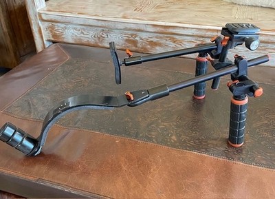 shoulder rig for camera, Anodized aluminum, multiple adjustment points