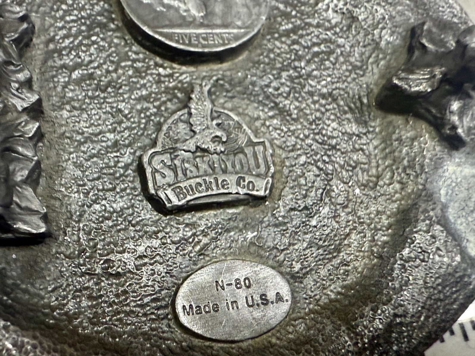 Indian Chief Head Coin Liberty 1937 Vintage 1988 Siskiyou Belt Buckle N-80