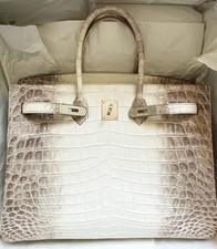 HERMES Birkin 35  Himalayan Crocodile Blanc White ~ Immaculate