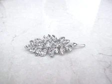 Small crystal leaves hair pin barrette bridal clip for fine thin hair