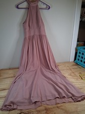 Azazie Bridesmaid Dress Sz M Halter Floor Length Dress Formal Gown Sz C