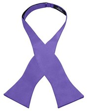 Men's Self-Tie Satin Bow Tie - Faux Silk for Wedding Tuxedo Purple