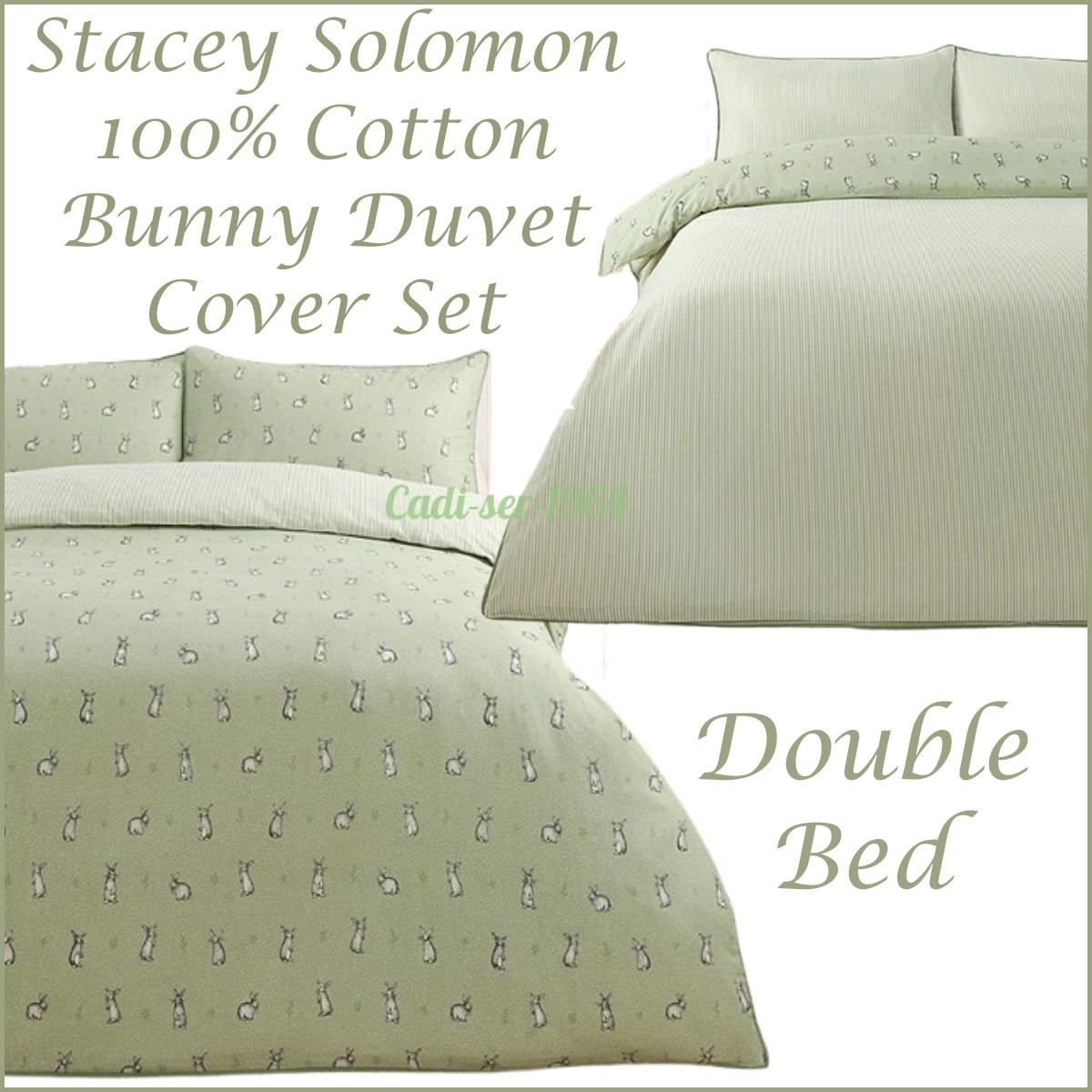 Stacey Solomon Bunny Duvet Cover Set DOUBLE 100% Cotton Reversible NEW