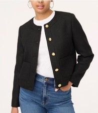J Crew Factory Tweed Lady Jacket Size 4 Black