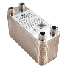 HFS(R) Homebrew Beer Wort Chiller (7.5"2.9" 40 Plate 1/2"1/2" NPT)