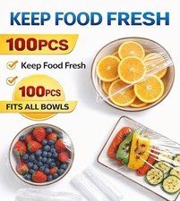 100PCS Reusable Elastic Bowl Covers – Stretch Food Wrap Lids – Fits Plates & Bow