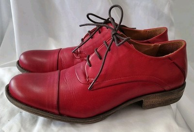 Miz Mooz Letty Red Leather Derby Oxford Lace Up Comfort Shoes Womens 11 EUC