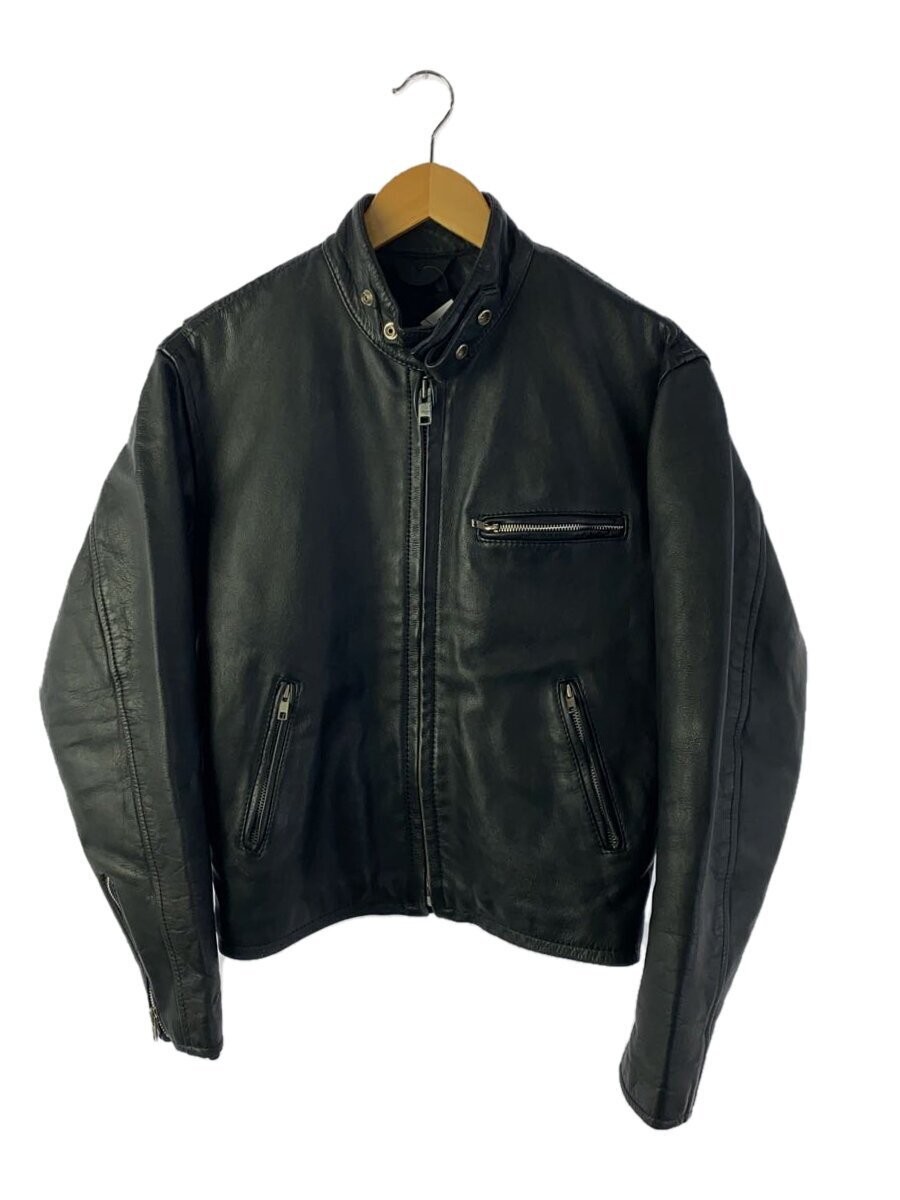 American Nostalgia Single Riders/Leather Jacket/M/Leather/Blk/Scuffs And Fraying