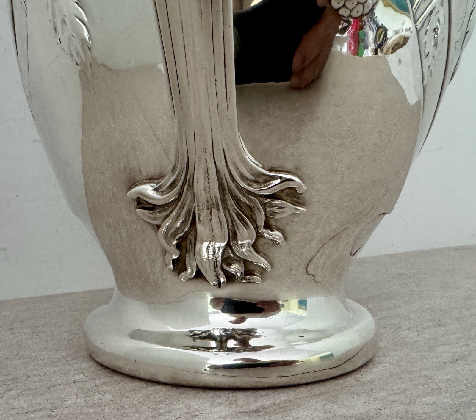 DOMINICK HAFF STERLING ART NOUVEAU WATER PITCHER CHASED RASPBERRY BRANCHES 50OZT