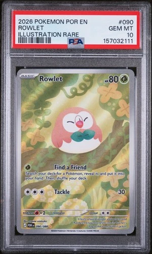 2026 POKEMON POR EN-PERFECT ORDER ILLUSTRATION RARE #090 ROWLET PSA 10