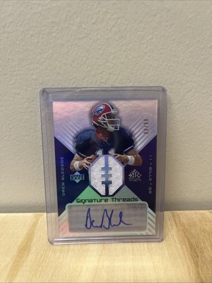 2004 Upper Deck Reflections Signature Threads Drew Bledsoe Patch Auto # / 99