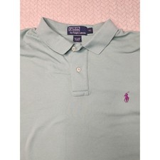 Polo by Ralph Lauren XL Polo Shirt Purple Pony Logo Light Green