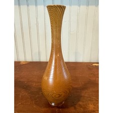 Turned Wood Bud Vase Tall Wooden Vase Decorative Accent