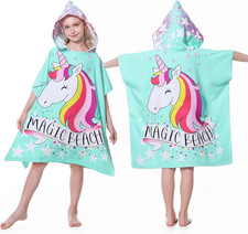 Kids Hooded Beach Towels for 6-14 Years Girls  Boys Pool Bath Towel Poncho Bath